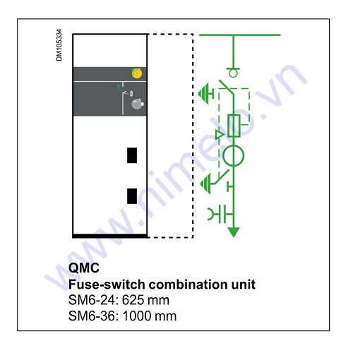 Tủ trung thế Schneider SM6 mã QMC