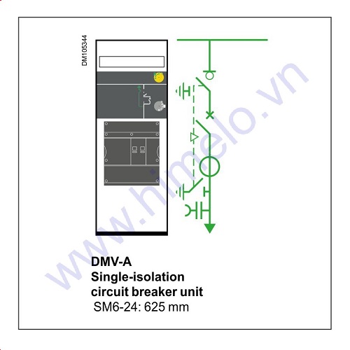 Tủ trung thế Schneider SM6 mã DMV-A