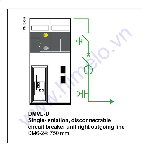 Tủ trung thế Schneider SM6 mã DMVL-D